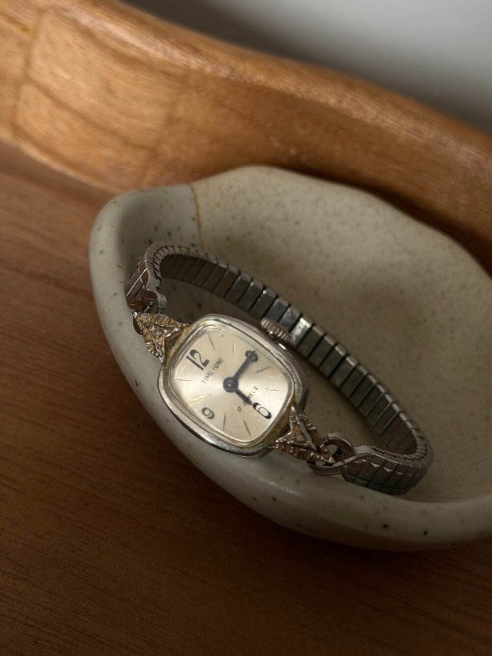 Silver Vintage Time Tone Watch
